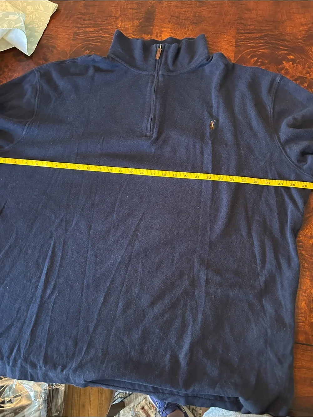 Polo Ralph Lauren Estate Rib‎ Quarter Zip Pullover Sweater 3XB Mens Navy